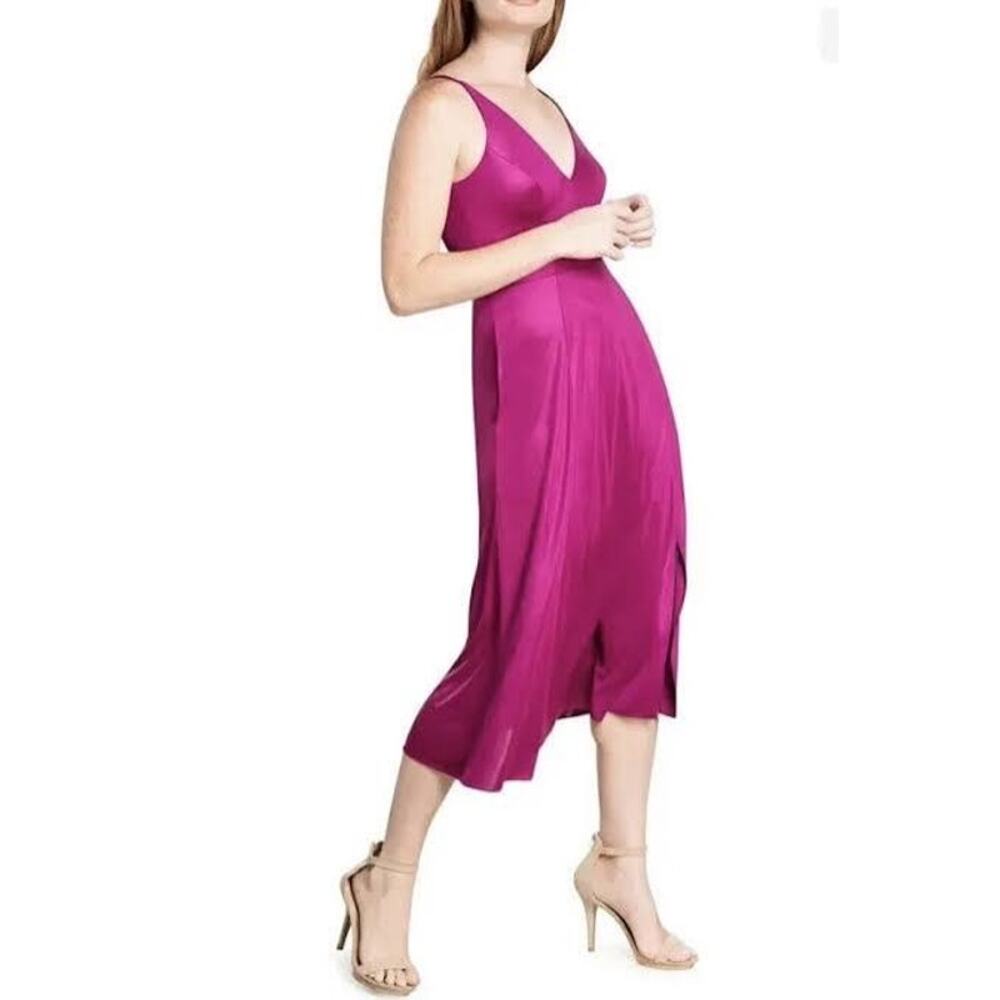 Dress the Population Serafina Midi Dress in Dark Magenta Size Large - Picture 15 of 15